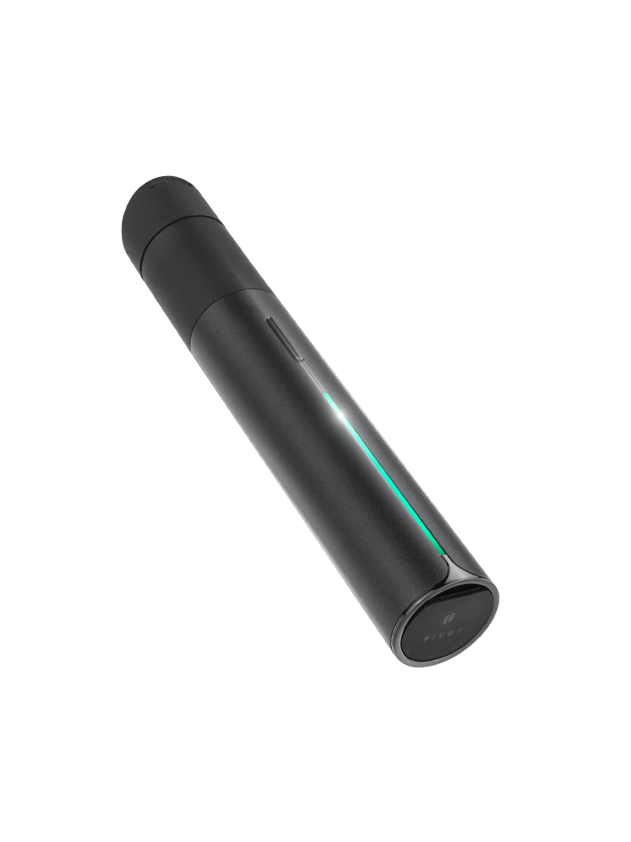 Puffco Pivot Onyx detalle flotante vista lateral derecha diseño compacto