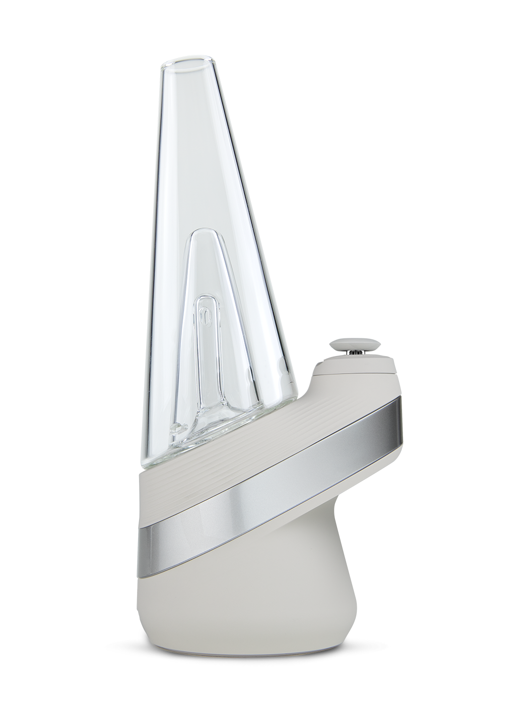 side of Puffco Peak Cloud smart dab rig against white background
