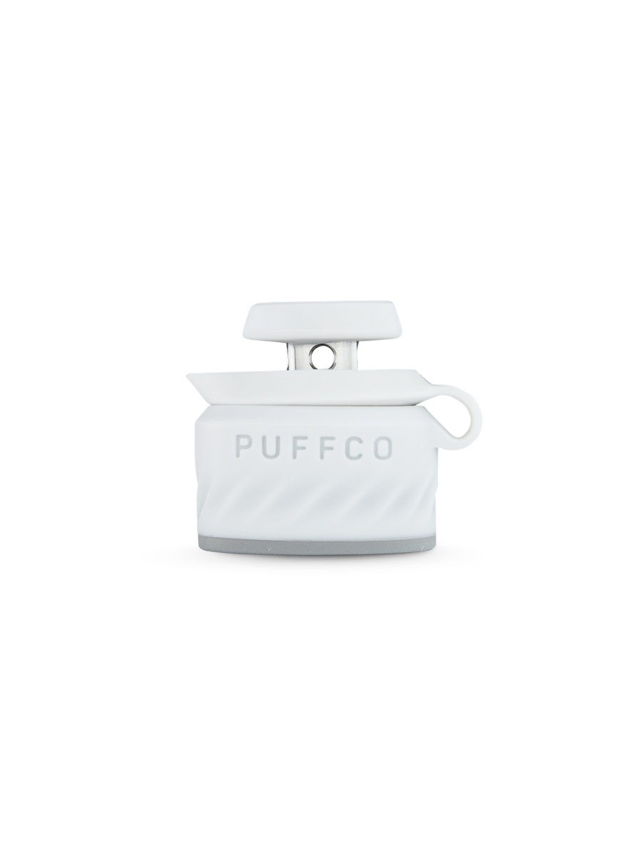  Side shot of Puffco white joystick carb cap 