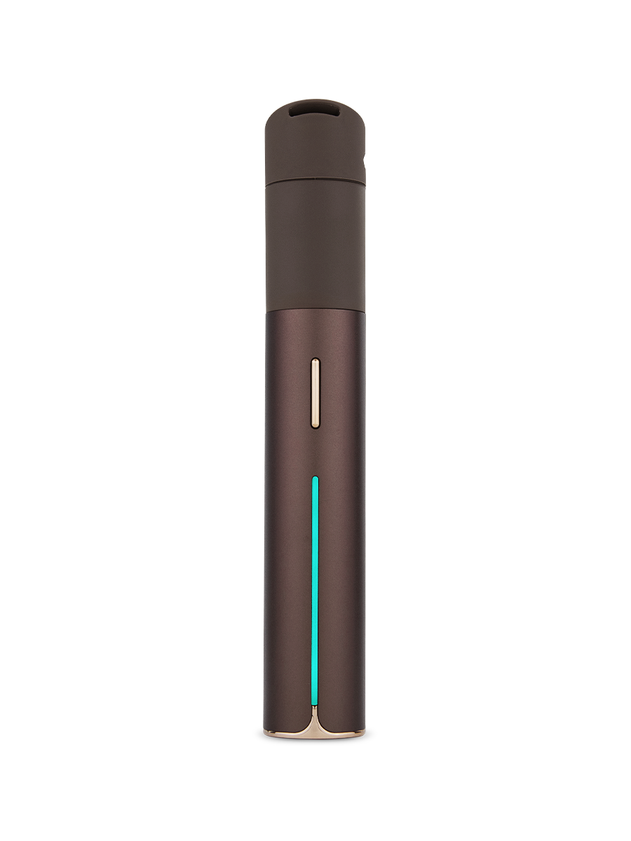 Puffco Pivot electric black dab pen against white background
