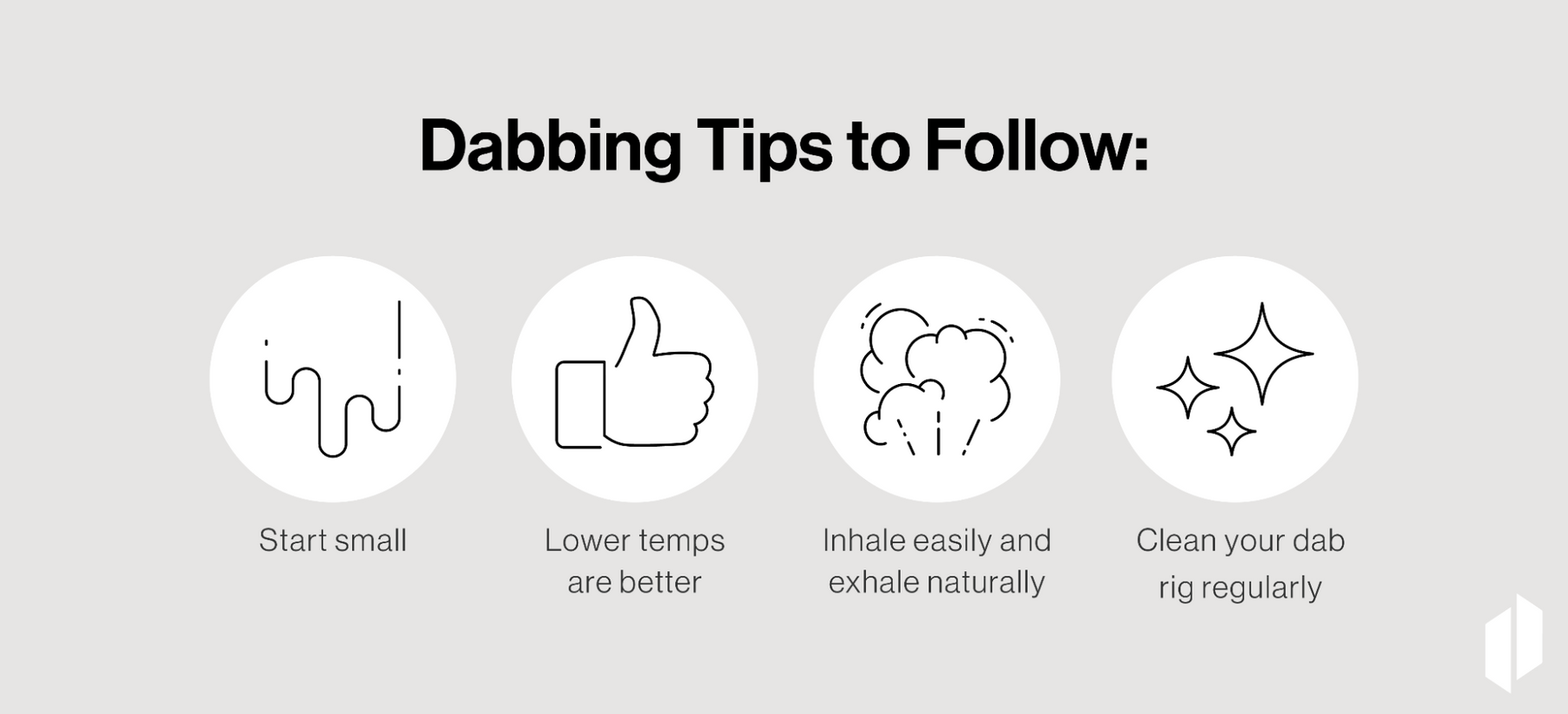 Follow these dabbing tips: start small, use lower temps, inhale easily, exhale naturally, and clean your rig regularly for a safe experience.