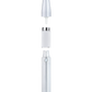 Pearl mouthpiece, chamber, and dab pen stacked on each other 