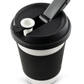High angle shot of Puffco black and white to-go cup stealth pipe 