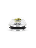 Front shot of dry herb bowl with herb in bowl against white backdrop