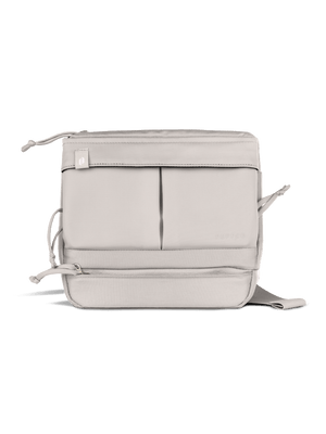 Front shot of Puffco beige Proxy travel bag 